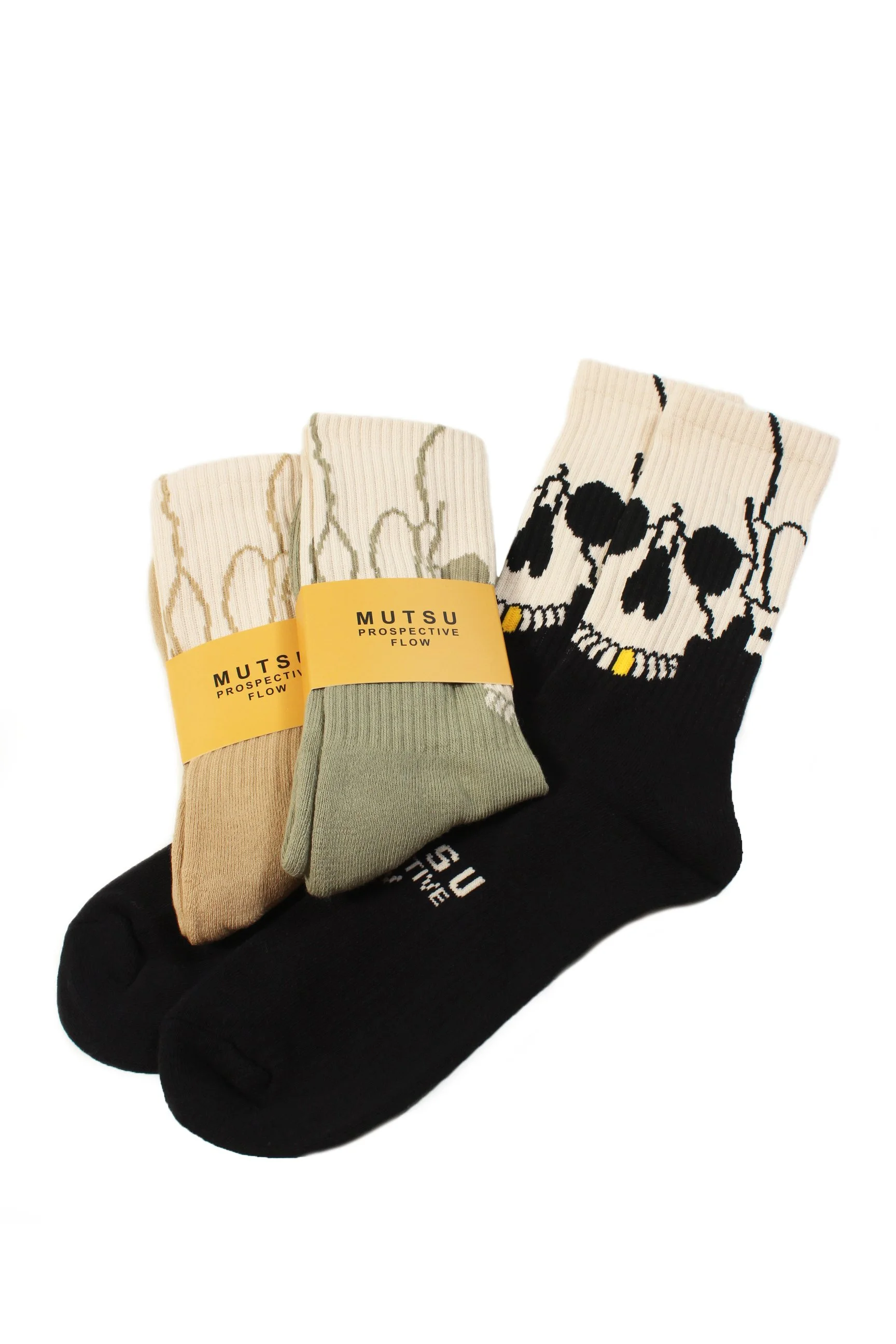 SKULL SOCKS - WHITE | Prospective Flow | Japanese Fashion for Men
